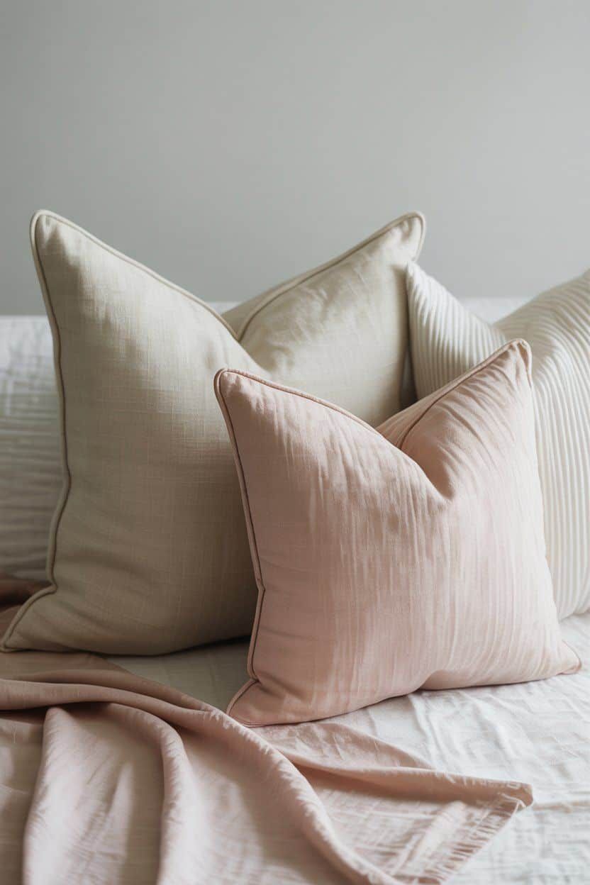 Textural cushion details and considered materials