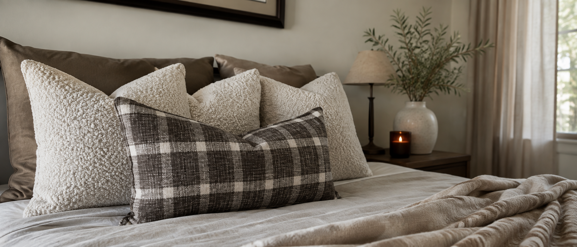 Colorful textured throws styled for comfortable everyday interiors