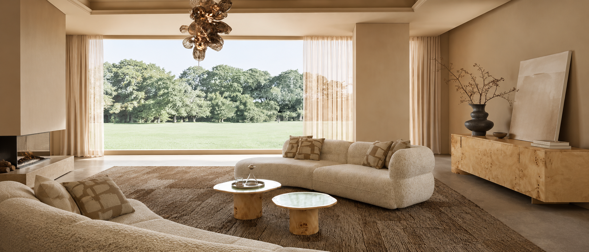 Textile details styled throughout a comfortable living space