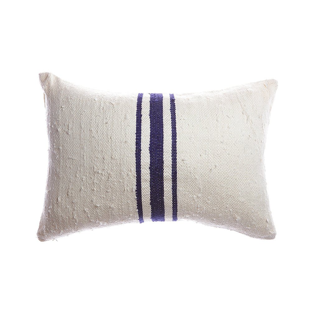 Central Stripe Raw Silk Pillow - Image 5