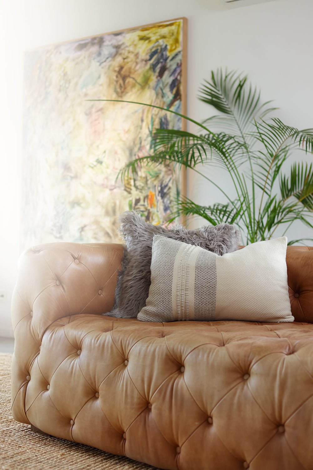Desert Grey Natural Wool Throw Pillow