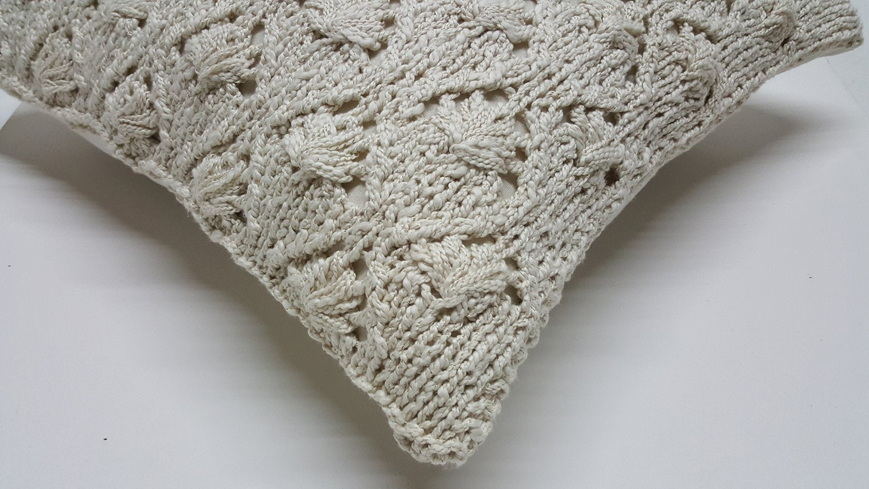 Crochet Cotton Palm Pattern Pillow - Image 2