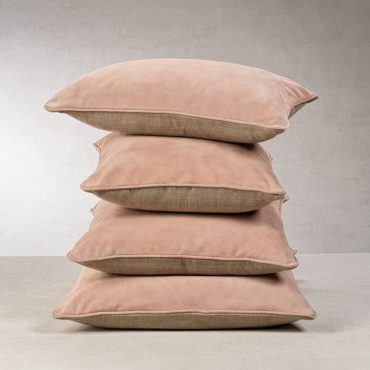 Amalfi Blush Suede Linen Blend Accent Pillow